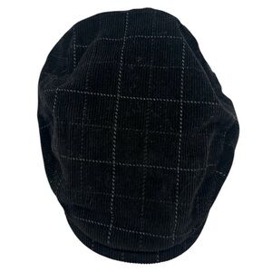 Dockers Newsboy Cap Black Corduroy Skull Lining M/L Ivy Driver Flat Cap Hat NWT